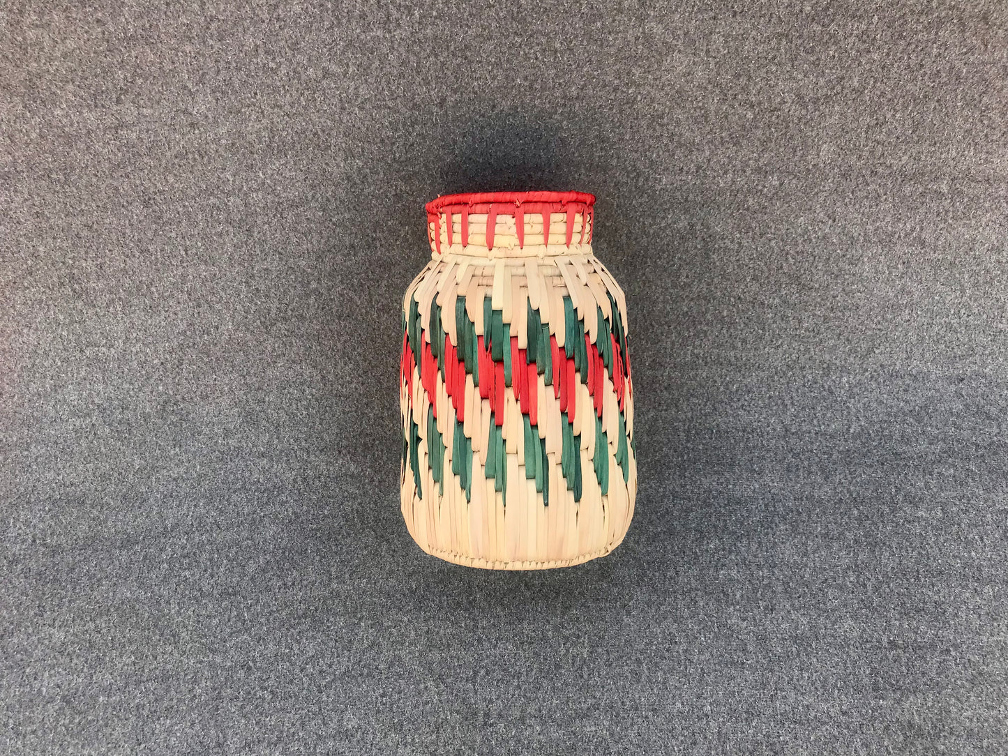 Date Palm Leaf Handmade Multicolor Floral Flower Vase | 12x8 Inch Premium Craft | Snacks & Dry Fruits Jar – Cultural Dukaan