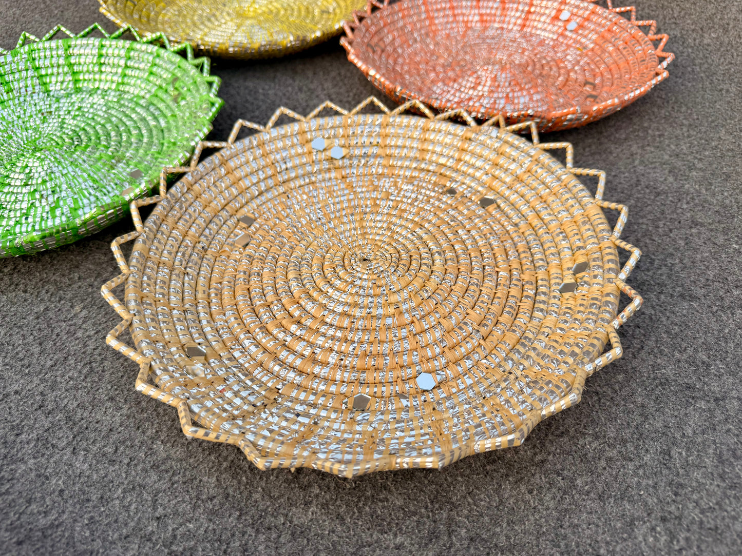 Bundle of 4 Premium Chhabi Bread Baskets / 12 inch Roti/Naan Serving Changair