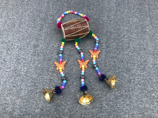 Set of 3 Handmade Door Bell Rings Dhol/Drum Wind Chimes Home Decor