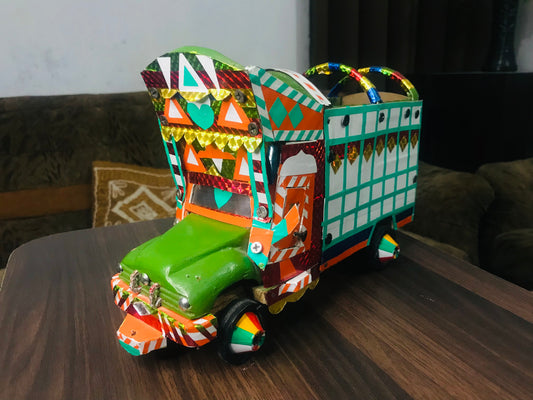 Pakistani Traditional Mini Truck Premium Quality Toy / Home Decor / Flower Vase / Pens Holder