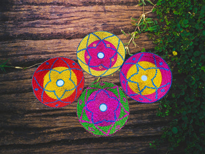 Bundle of 4 Premium Multicolor Bread Baskets (12 Inch) | Wall Décor & Serving Baskets