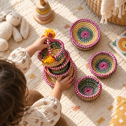 Mini Basketry Baby Toys Set (8 Pcs) | Mini Home Decor Crafts | Gifting Article