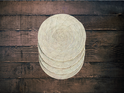 Bundle of 4 (12 Inch) Date / Palm Leaf Handmade Table Mats Dining Table Placemats
