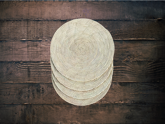 Set of 4 (12 Inch) Date / Palm Leaf Handmade Table Mats Dining Table Placemats & Coaster
