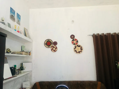 Set of 6 Premium Handmade Date Palm Leaf Chhabi / Changair / Bread Baskets Wall Decor