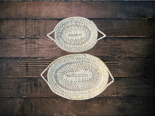 Set of 2 Eco Friendly  Serving Trays / Fruit Baskets Dining Table Decor
