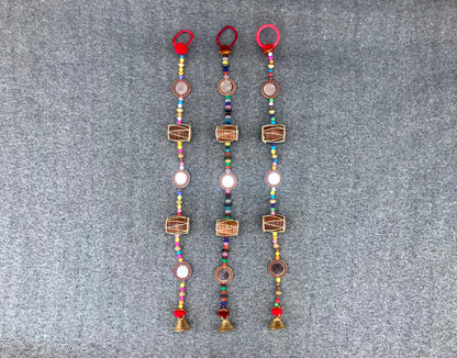 Set of 3 Handmade Traditional Mini Dholki Wind Chimes Home Decor Wall Hanging