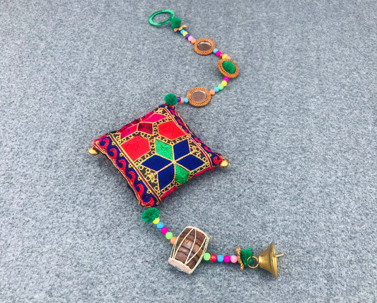 Set of 3 Traditional Handmade Cushion Design Multiple Color Wind Chimes Home Decor