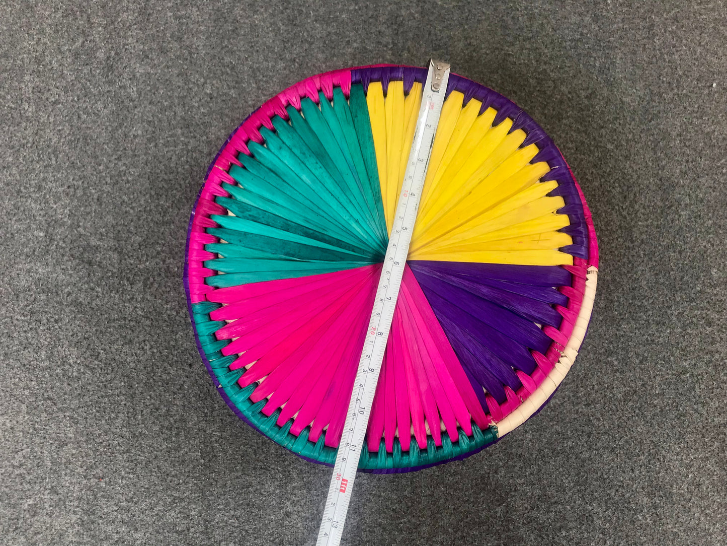 Handmade Premium Quality Date Palm Leaf Large Hotpot with Vibrant  Design & Colors (11 inches Wide x 6 inch Height)