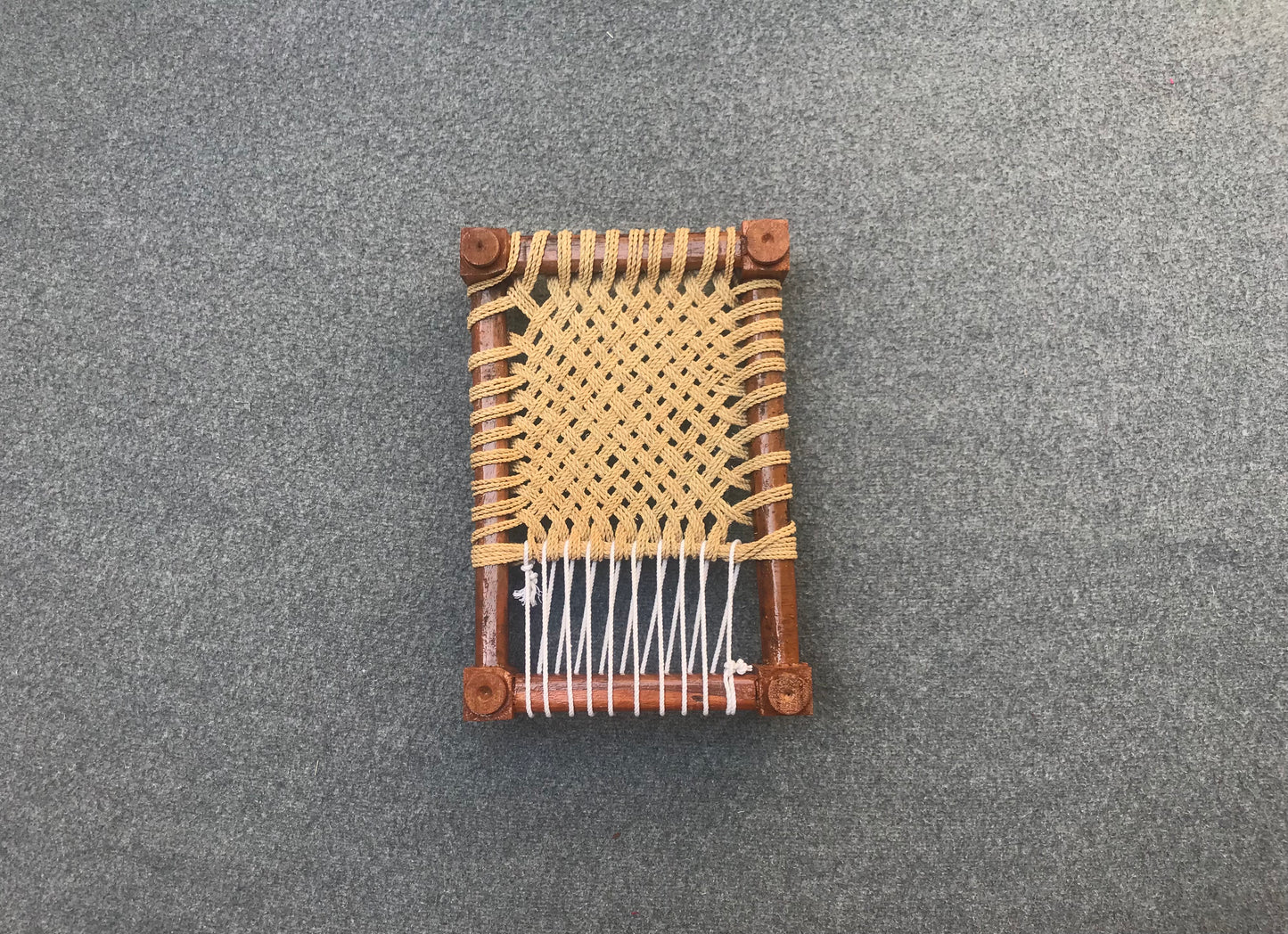 Set of 2 Premium Decorative Wooden Mini Traditional Charpai / Bed / Khaat / Manji / Khatla - Unique Handmade Table Top Decoration Charpai (Bed) Village Collectible