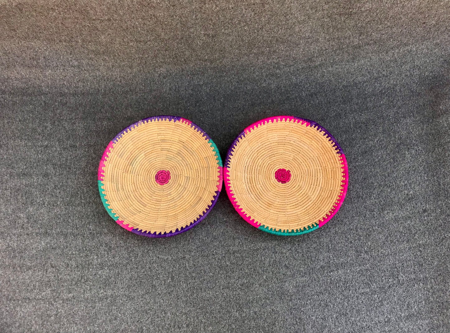 Set of 4 Date Palm Leaf Handmade Bread Baskets / Changair / Chhabi – 12 Inches | Simply Designed Wall Décor & Serving Baskets