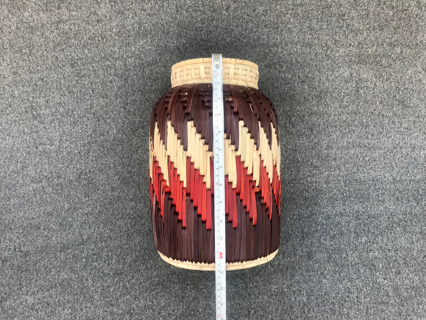 Date Palm Leaf Handmade Multicolor Floral Flower Vase | 12x8 Inch Premium Craft | Snacks & Dry Fruits Jar – Cultural Dukaan