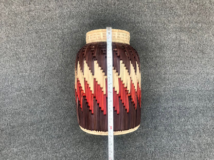 Date Palm Leaf Handmade Multicolor Floral Flower Vase | 12x8 Inch Premium Craft | Snacks & Dry Fruits Jar – Cultural Dukaan