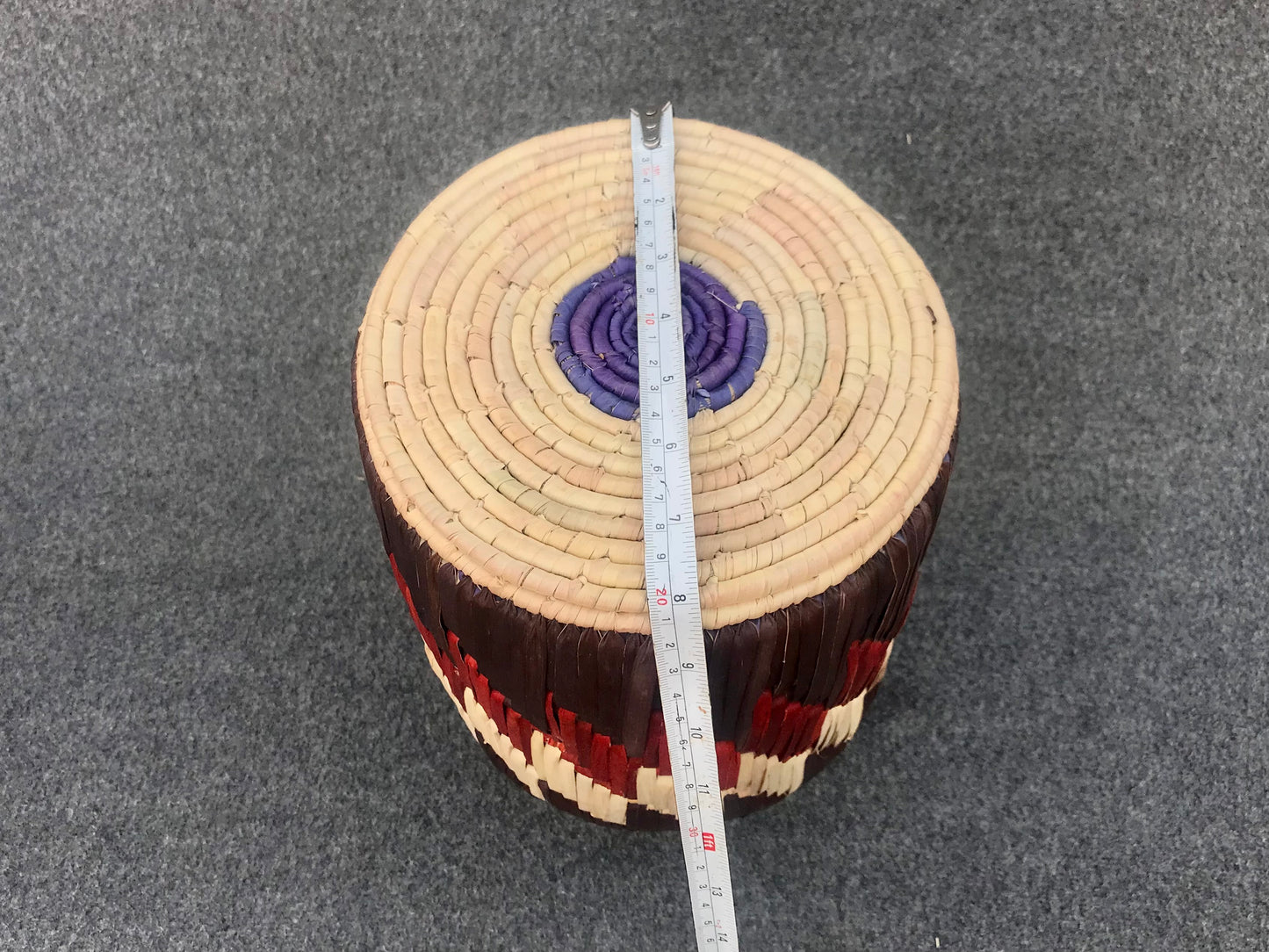 Date Palm Leaf Handmade Multicolor Floral Flower Vase | 12x8 Inch Premium Craft | Snacks & Dry Fruits Jar – Cultural Dukaan