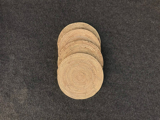 Bundle of 4 Medium (8 Inch) Date / Palm Leaf Handmade Dining Table Mats / Cup/Glass Coasters