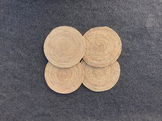 Bundle of 4 Medium (8 Inch) Date / Palm Leaf Handmade Dining Table Mats / Cup/Glass Coasters