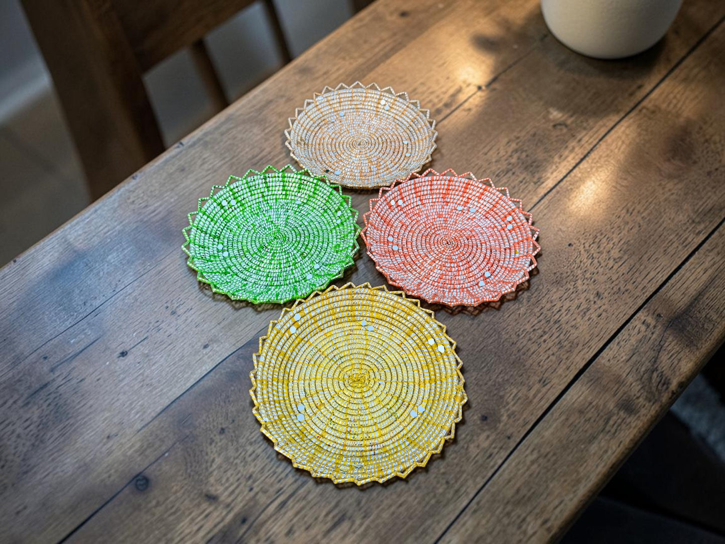 Bundle of 4 Premium Chhabi Bread Baskets / 12 inch Roti/Naan Serving Changair