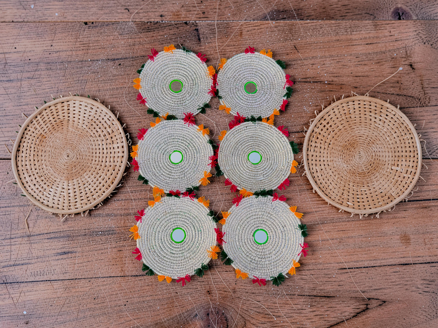 Bundle of 6 Medium / Baby Bread Baskets Chhabi Decor (8.5 inch)