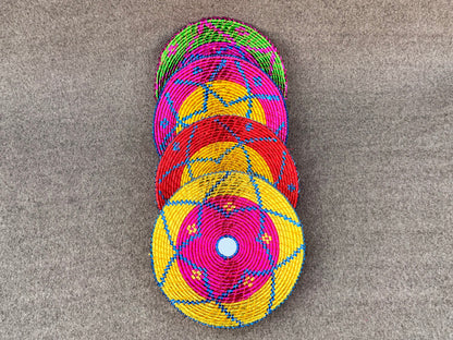 Bundle of 4 Premium Multicolor Bread Baskets (12 Inch) | Wall Décor & Serving Baskets