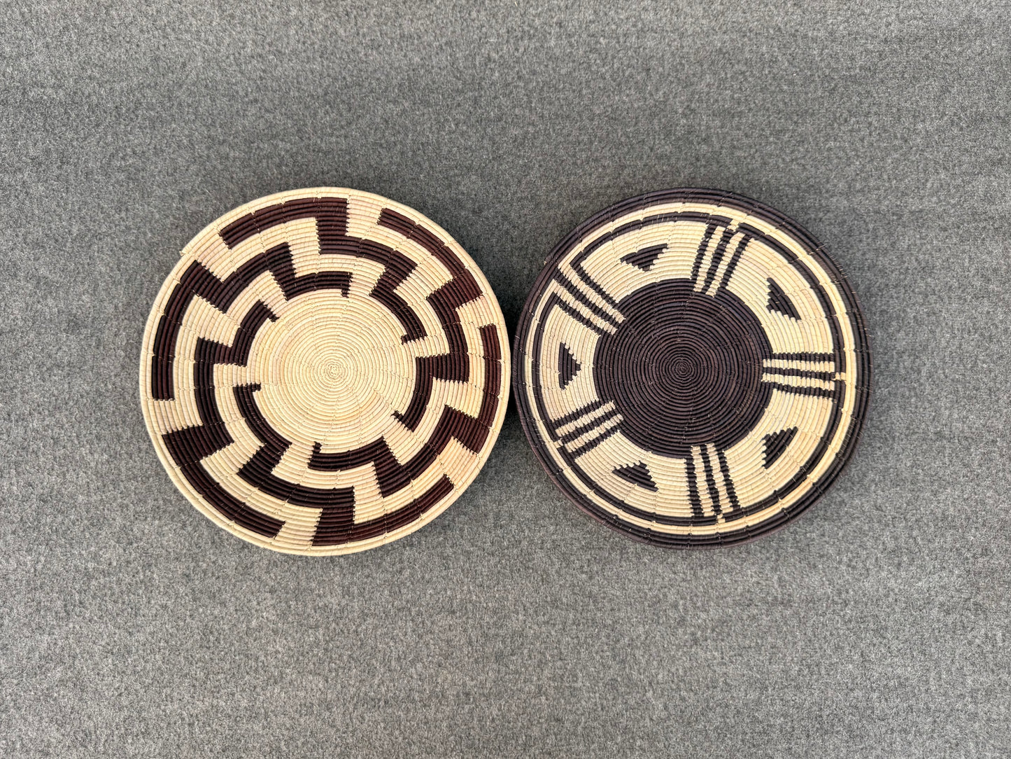 Set of 6 Premium Handmade Date Palm Leaf Chhabi / Changair / Bread Baskets Wall Decor