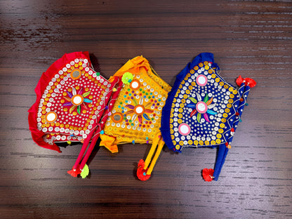 Pair of 2 Premium Sindhi Handwork Gifting/Decor Handfans