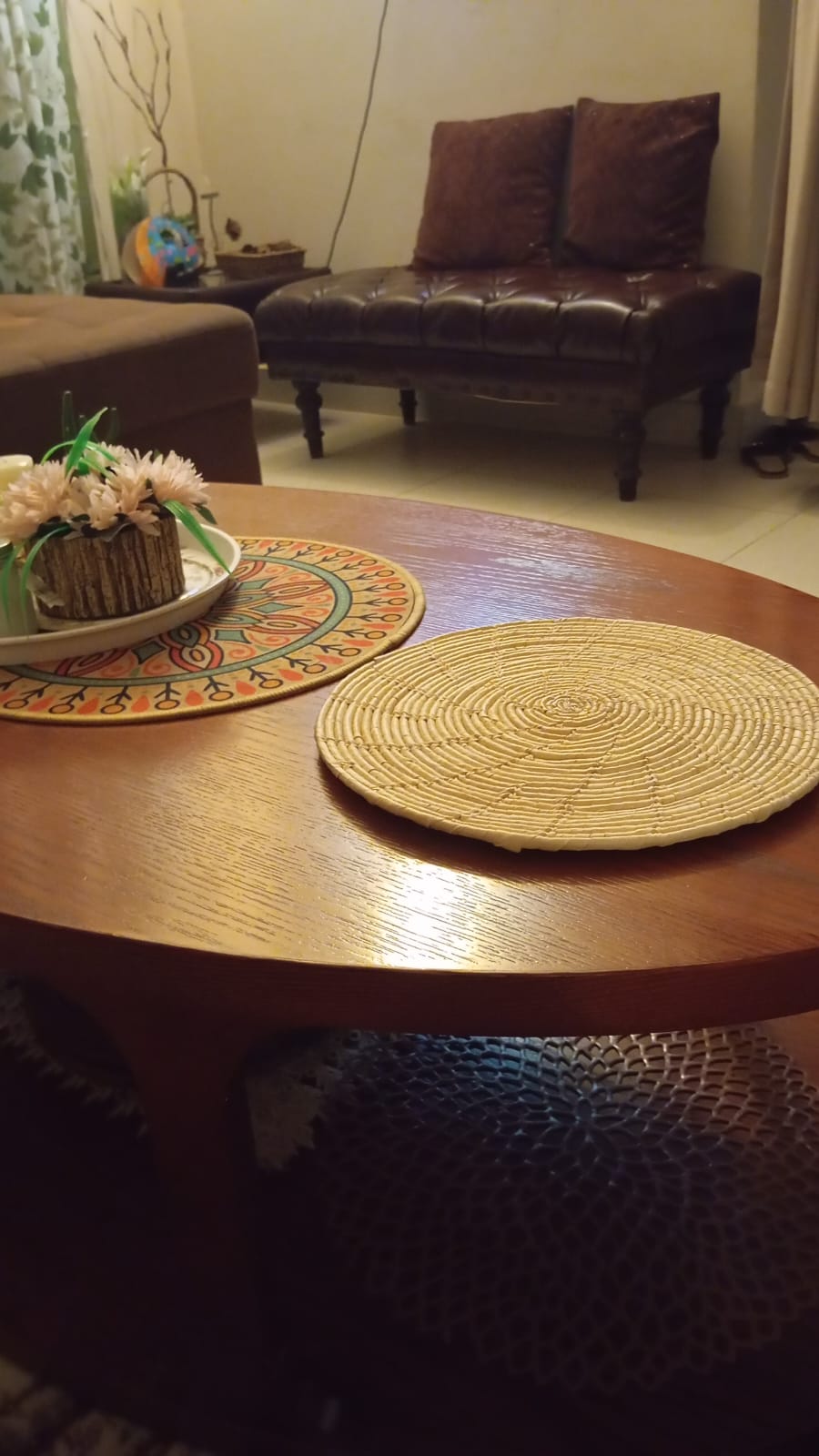Bundle of 4 (12 Inch) Date / Palm Leaf Handmade Table Mats Dining Table Placemats