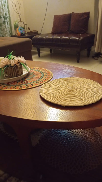 Bundle of 4 (12 Inch) Date / Palm Leaf Handmade Table Mats Dining Table Placemats