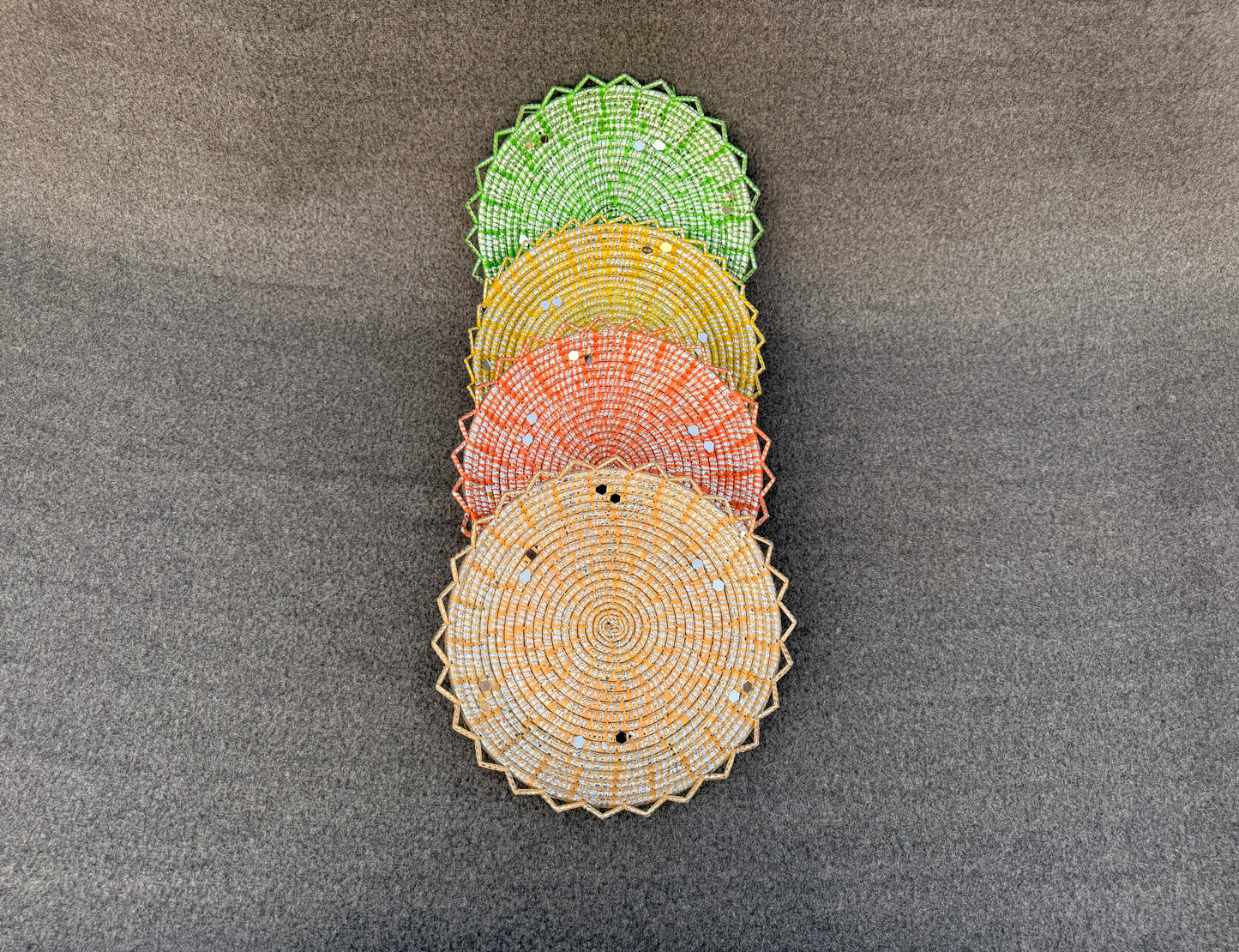 Bundle of 4 Premium Chhabi Bread Baskets / 12 inch Roti/Naan Serving Changair